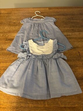 The Little White Co/ Tahari Adorable Blue Girls Summer Dresses 6/9 m & 12 m